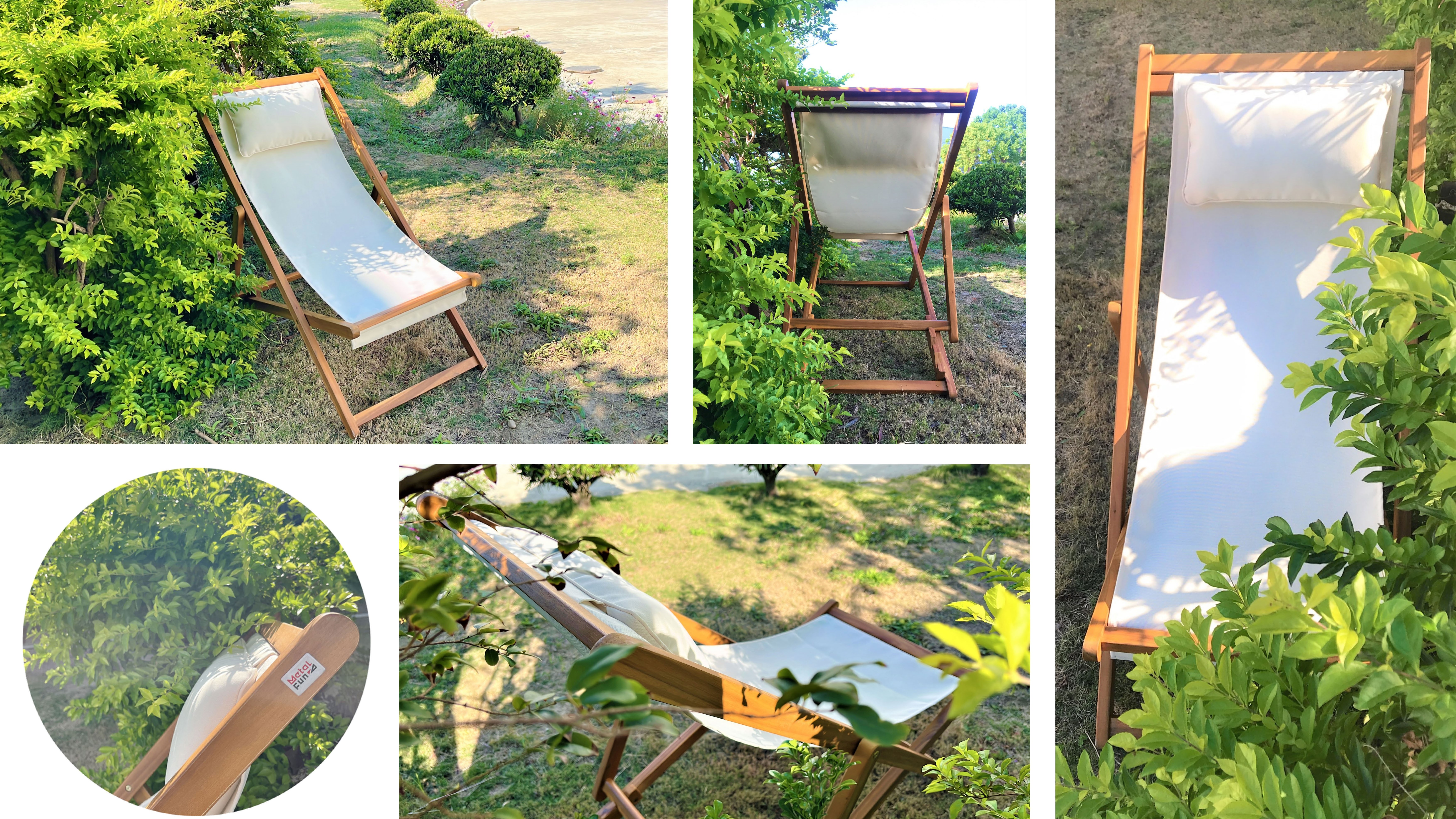 HC-LC-W 木製攜帶式摺疊躺椅組