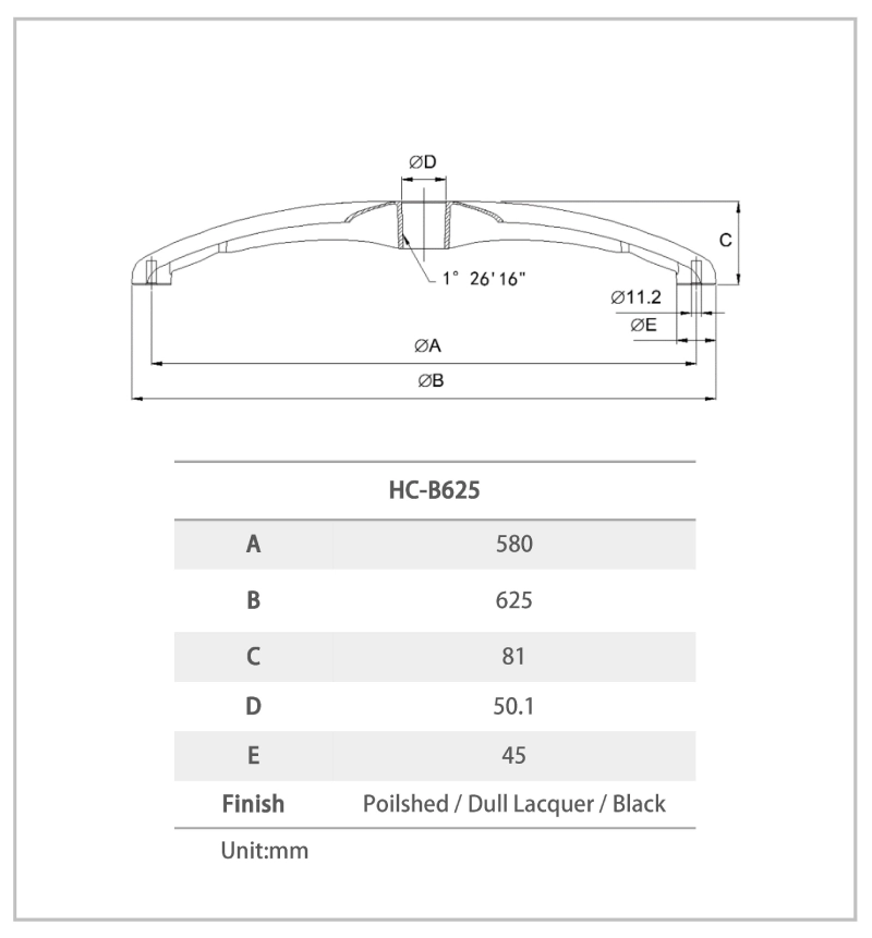 HC-B625 Aluminum Chair Base