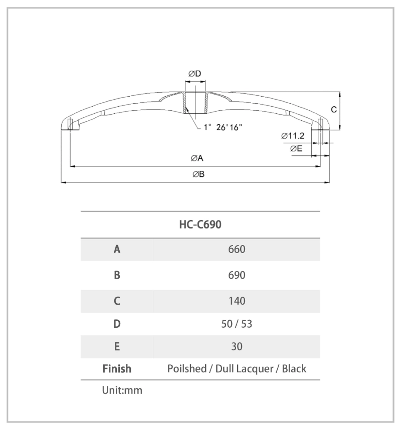 HC-C690 Aluminum Chair Base