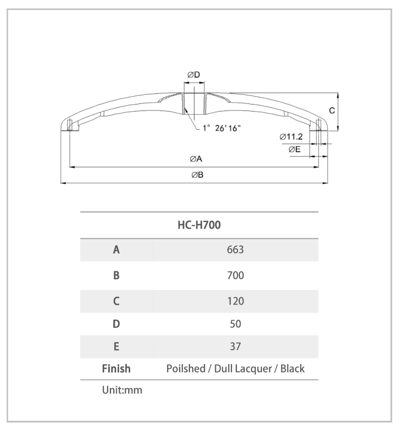 HC-H700 Aluminum Chair Base
